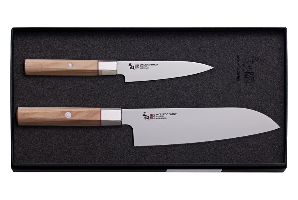 MCUSTA Hexagon Santoku Set - Hinoki