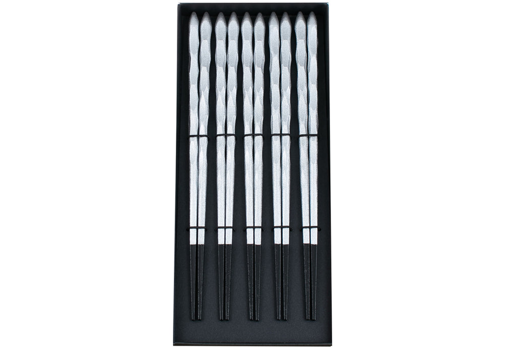 Kinzoku Chopsticks Silver 22.5cm - Set of 5