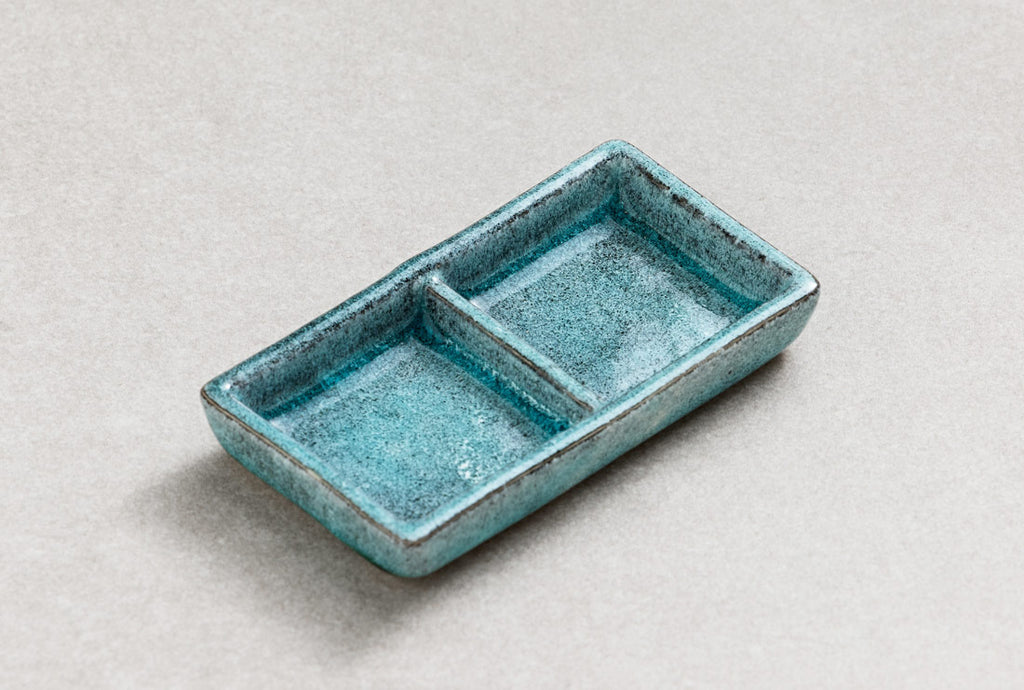 Blue Ceramic Japanese Sauce Dish - Double